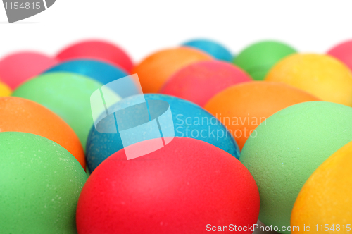 Image of easter - colored eggs on white