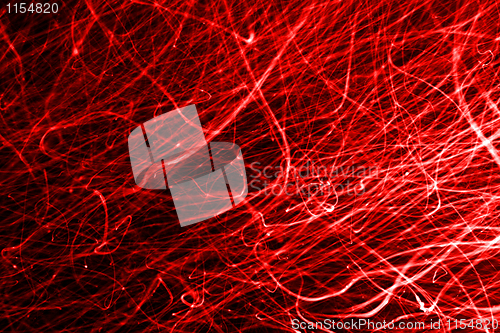 Image of abstract red chaos lines on black
