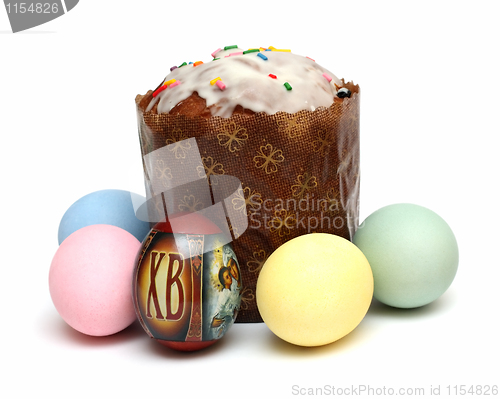 Image of kulich and eggs