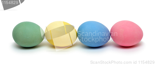 Image of easter - colored eggs on white
