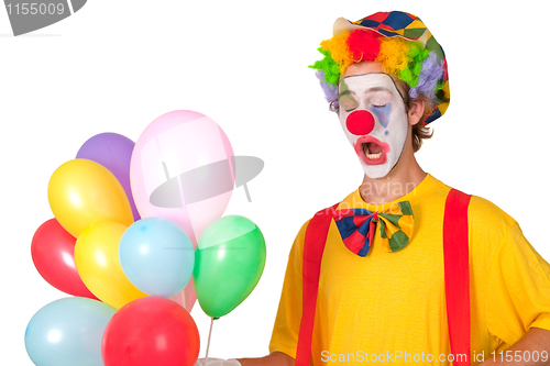 Image of Colorful clown with balloons