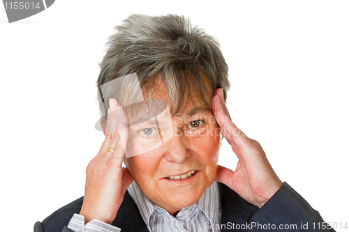 Image of Senior woman with headache