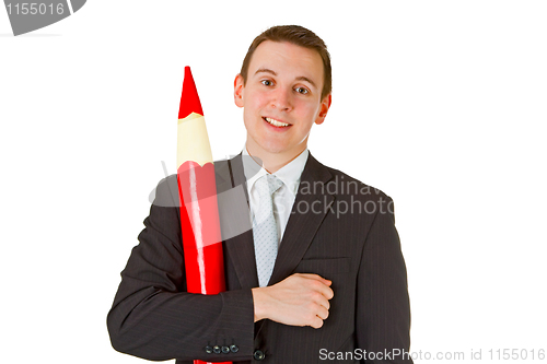 Image of Businessman with red pencil