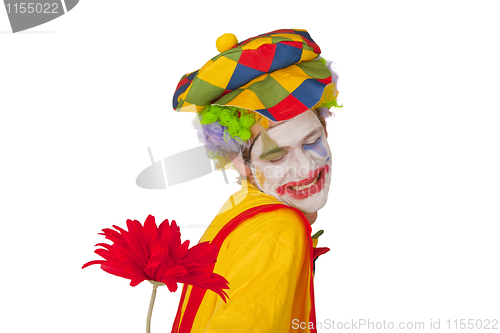 Image of Colorful clown with flower