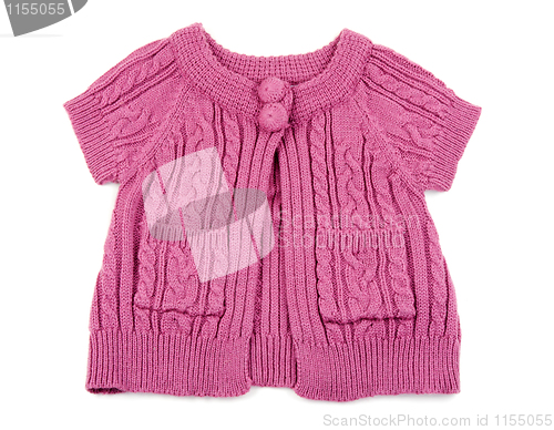 Image of Red knitted baby dress 
