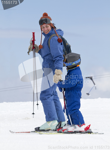 Image of child learning to ski