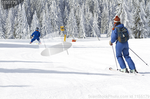 Image of child learning to ski