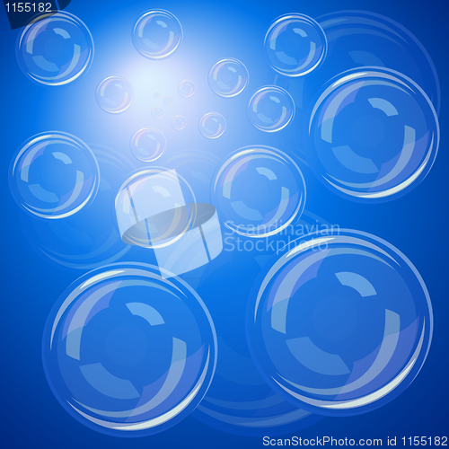Image of Bubbles over blue