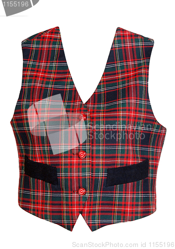 Image of red plaid vest