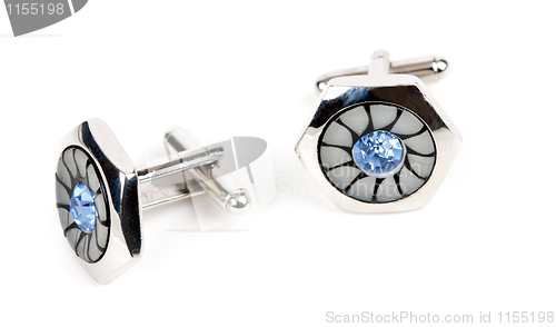 Image of pair of platinum cufflinks