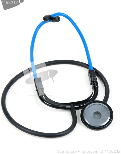 Image of blue plastic medical stethoscope