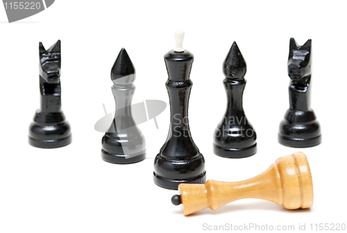 Image of Chess Black defeated the bright king.