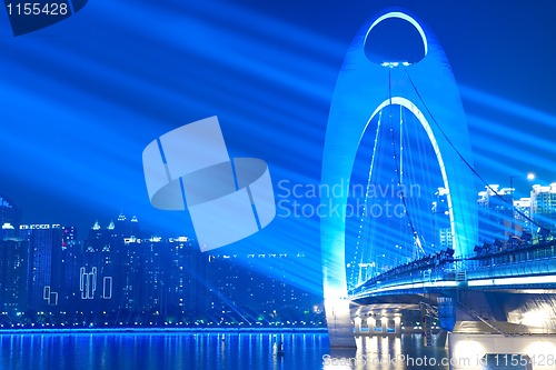 Image of Bridge Night scene with spot light