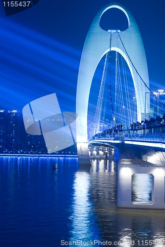 Image of Bridge Night scene with spot light