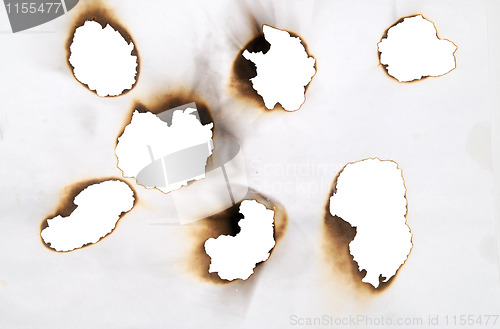 Image of burnt holes