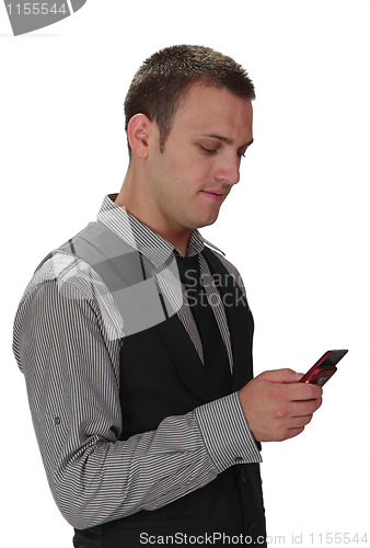 Image of Man checking the phone