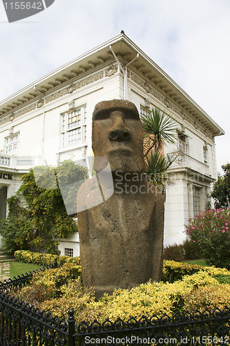 Image of Original Moai statue of Easter island in Vina del Mar near Santiago in Chile