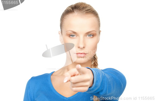 Image of businesswoman pointing her finger