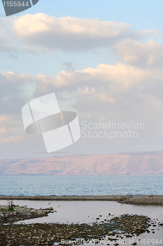 Image of Lake Kinneret at dawn 