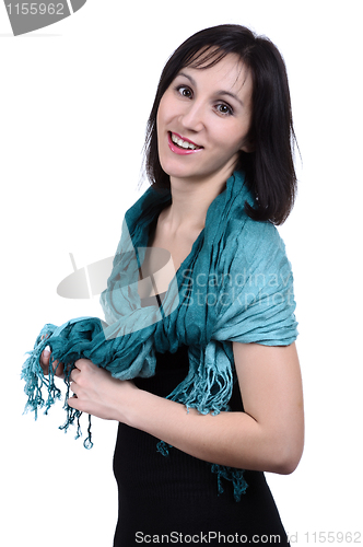Image of Girl in black dress, isolated