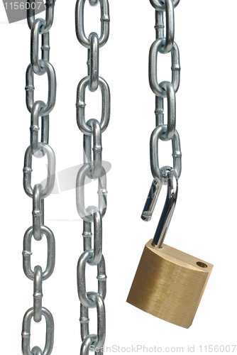Image of Open padlock and chains