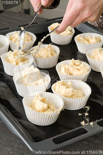 Image of Cakecups Filled With Dough