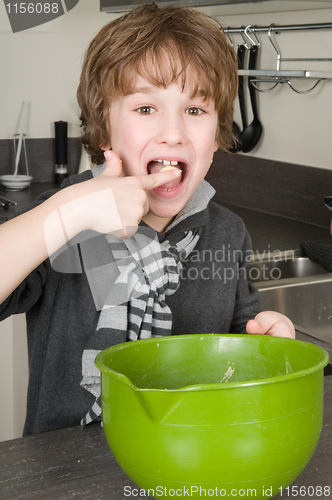 Image of Boy Eating Dough