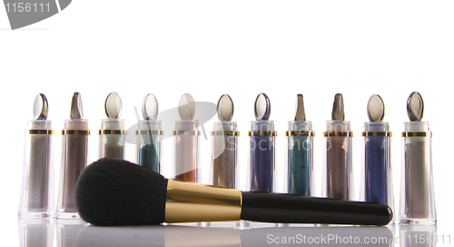Image of brush and make-up, beauty concept