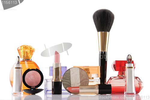 Image of perfume and make-up, beauty concept