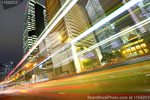 Image of night traffic in city