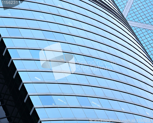 Image of transparent glass wall of office building