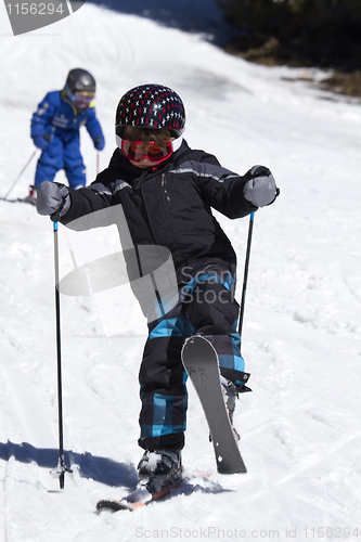 Image of young boy skiing