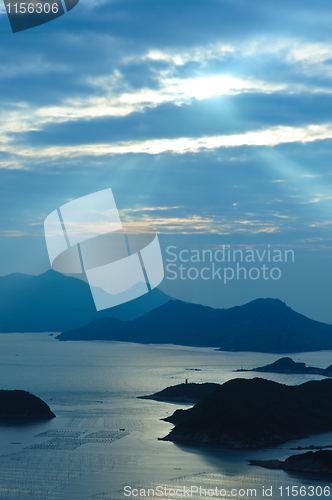 Image of Ocean islands sunrise Landscape