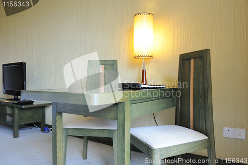 Image of Desk and chairs