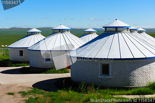 Image of Yurt in Mongolia Grassland