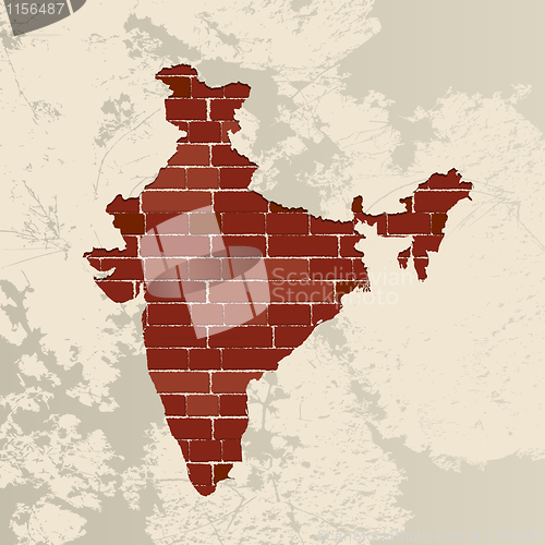 Image of India wall map