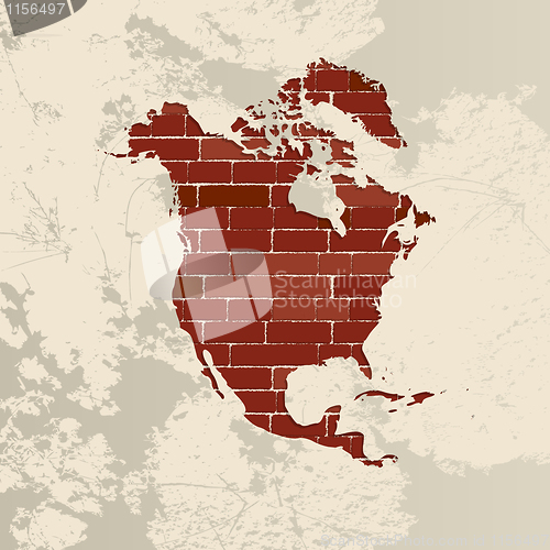 Image of North America wall map