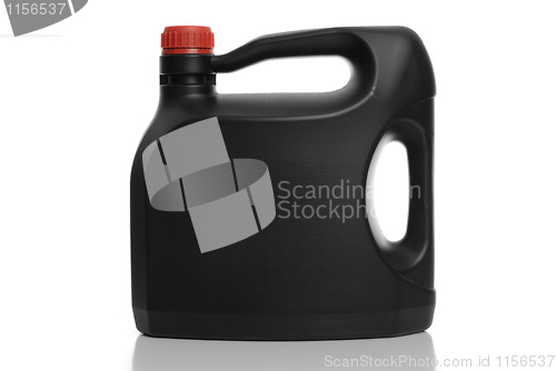 Image of Black plastic bottle red cap