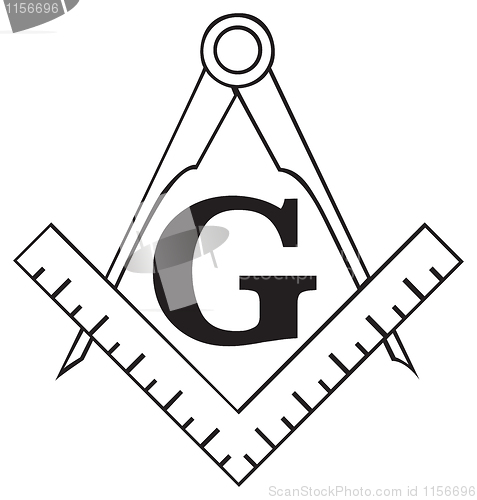 Image of The Masonic Square and Compass symbol, freemason