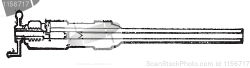 Image of Section barrel Armstrong breech-loading old engraving.