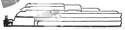 Image of Armstrong gun section old vintage engraving.
