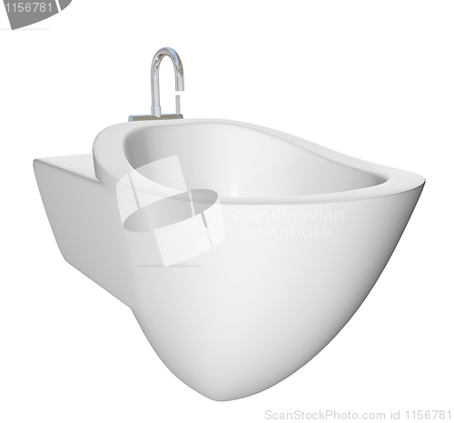 Image of Round bidet design for bathrooms. 3D illustration