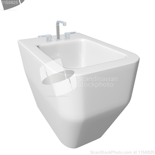 Image of Square bidet design for bathrooms. 3D illustration.