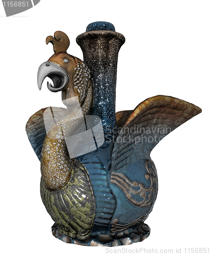 Image of Chinese bird porcelain or ceramic vase