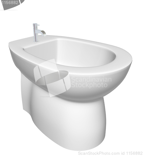 Image of Round bidet design for bathrooms. 3D illustration