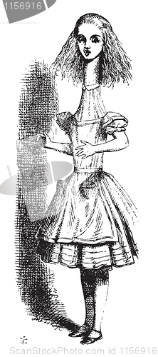 Image of Alice growing tall, fourth illustration