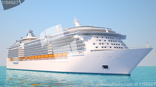 Image of Cruise ship on the ocean perspective view