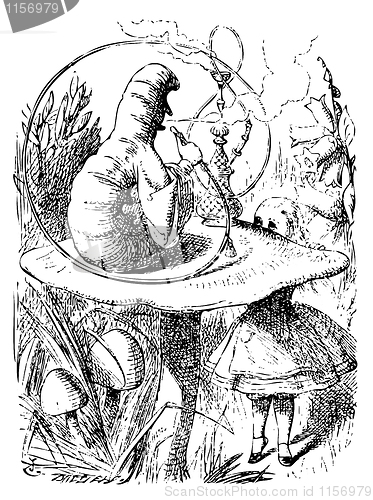 Image of Smoking Caterpillarin Alice in Wonderland