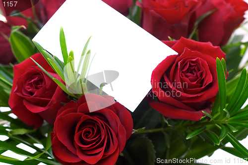 Image of Red roses and greetings card 3