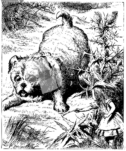 Image of Alice and the giant Puppy